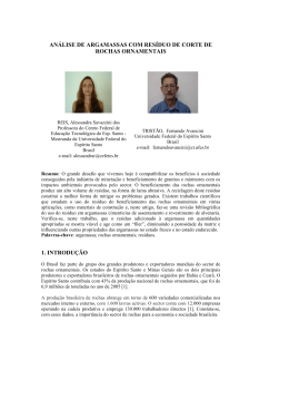 an&aacute;lise de argamassas com res&iacute;duo de corte de rochas