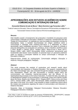Aproxima&ccedil;&otilde;es aos estudos acad&ecirc;micos sobre