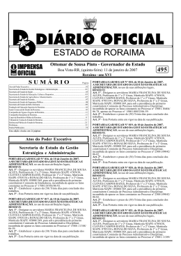 DOEN° 495.pmd - Imprensa Oficial do Estado de Roraima