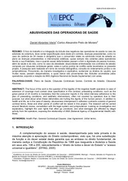 ABUSIVIDADES DAS OPERADORAS DE SA&Uacute;DE