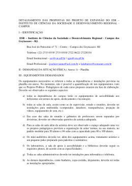 detalhamento das propostas do projeto de expans&atilde;o do esr