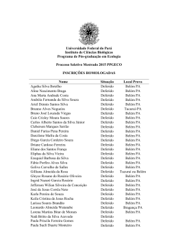 Universidade Federal do Par&aacute; Instituto de Ci&ecirc;ncias Biol&oacute;gicas