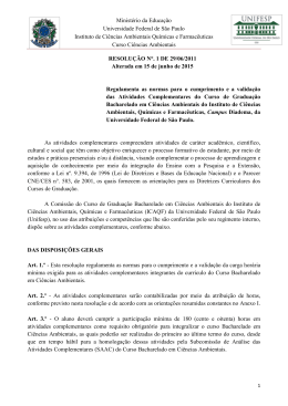 Normas de Atividades complementares