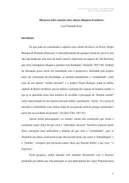 Discursos sobre emo&ccedil;&atilde;o entre atletas ol&iacute;mpicos brasileiros Luiz