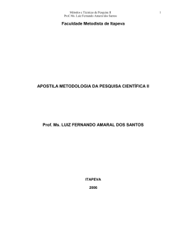 Apostila de Metodologia da Pesquisa da Faculdade Metodista de