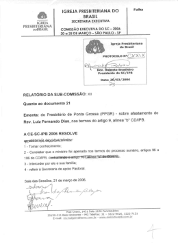 DOC. CXXIX - Secretaria Executiva da IPB
