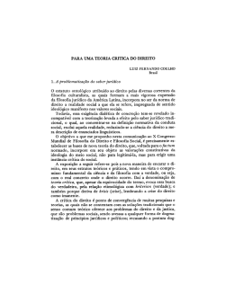 PARA UMA TEORIA CRITICA DO DIREITO