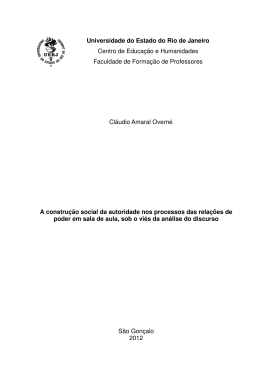 A constru&ccedil;&atilde;o social da autoridade nos processos das rela&ccedil;&otilde;es de
