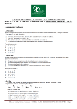 1&ordm; ano &ndash; exerc&iacute;cios complementares