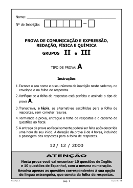 Prova dos Grupos 2 e 3 do dia 12/12/2000