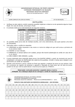 Questões DER- 2008 - CPS - Universidade Estadual de Ponta Grossa