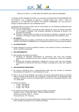 EDITAL Nº 012/2014 – IX CONCURSO DE POESIA LUÍS CARLOS