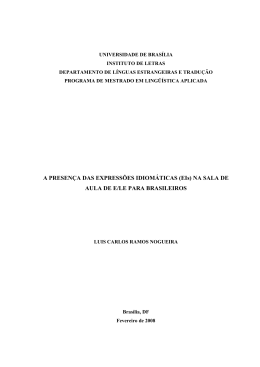 A PRESEN&Ccedil;A DAS EXPRESS&Otilde;ES IDIOM&Aacute;TICAS (EIs) NA