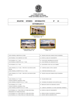 OUTUBRO/2014 - Justiça Federal na Paraíba