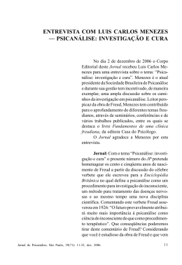 entrevista com luis carlos menezes &mdash; psican&aacute;lise