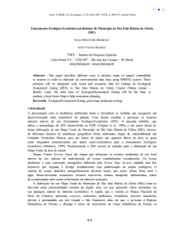 Zoneamento Ecol&oacute;gico Econ&ocirc;mico preliminar do Munic&iacute;pio de S&atilde;o