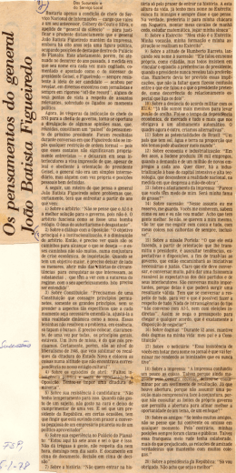 Os pensamentos do general João Batista Figueiredo