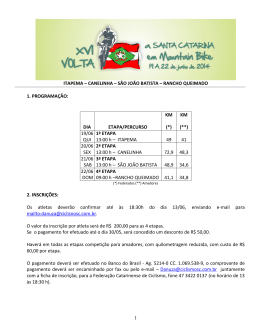 1 ITAPEMA &ndash; CANELINHA &ndash; S&Atilde;O JO&Atilde;O BATISTA &ndash; RANCHO