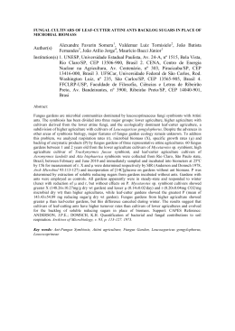 fungal cultivars of leaf-cutter attini ants backlog sugars in place of