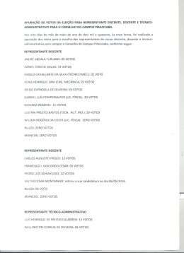 Resultado da apuração dos votos. - IFSP-PRC