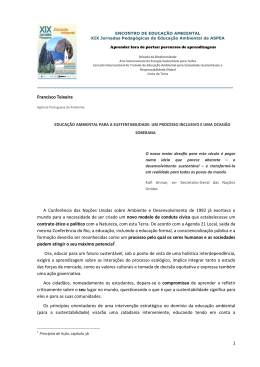 Um Processo Inclusivo e uma Ocasião Soberana