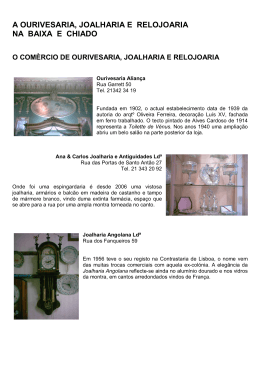 A OURIVESARIA, JOALHARIA E RELOJOARIA NA BAIXA E CHIADO