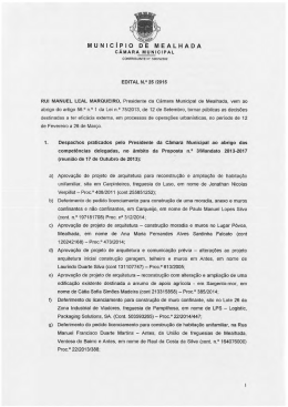 Edital - Decisões em processos de operações urbanísticas