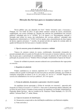 )irec窖夏o doS Servi窖()S para oS ASSuntoS Laborais