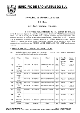 Edital de Leil&atilde;o n&ordm; 001-201-PMSMS