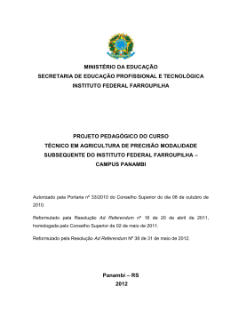 PPC Curso Técnico em Agricultura de Precisão