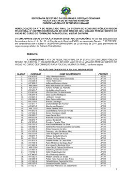 HOMOLOGA&Ccedil;&Atilde;O DA ATA DO RESULTADO FINAL DO CFSD