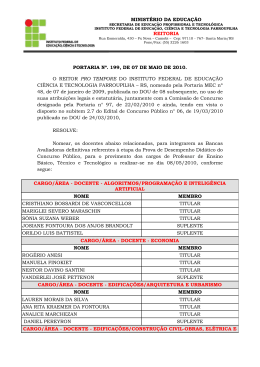 Portaria N. 199 Bancas Avaliadoras Definitivas Ref. Prova de