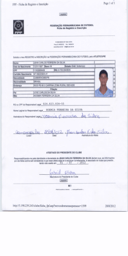 Jean Carlos - FPF - M&oacute;dulo webClube:::... geFE [PPSoft Consultoria