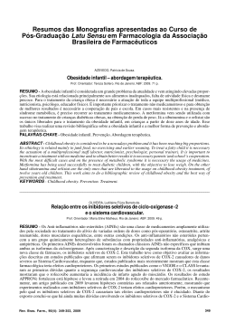 Monografias de Especialização em Farmacologia da ABF