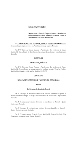 Resolu&ccedil;&atilde;o 006/2011 - C&acirc;mara de Vereadores de Sinop