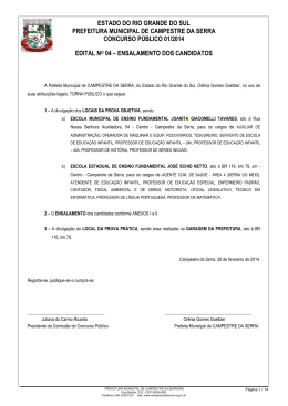 EDITAL DE CONCURSO P&Uacute;BLICO N