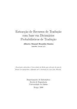 Extracç˜ao de Recursos de Traduç˜ao com base em