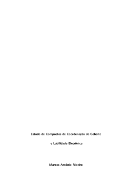 Estudo de Compostos de Coordena&ccedil;&atilde;o de Cobalto e Labilidade