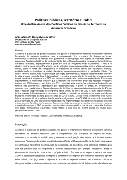 Pol&iacute;ticas P&uacute;blicas, Territ&oacute;rio e Poder: