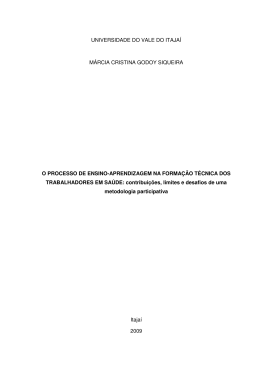 universidade do vale do itaja&iacute; m&aacute;rcia cristina godoy siqueira o