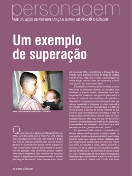 um exemplo de superação - Instituto Nacional de Câncer