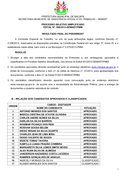 resultado Final - Prefeitura de Macap&aacute;