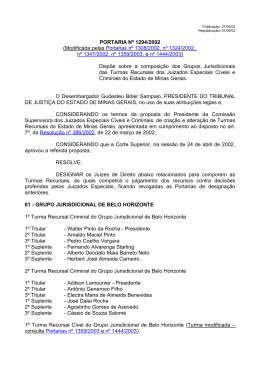 Portarias n&ordm; - Tribunal de Justi&ccedil;a de Minas Gerais