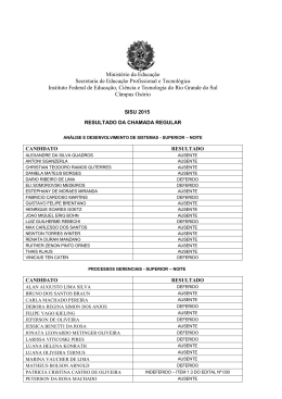 Resultado chamada regular do SISU