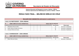 RESULTADO FINAL &ndash; BEL&Eacute;M DO BREJO DO CRUZ