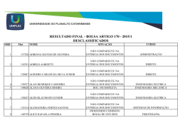 RESULTADO FINAL - BOLSA ARTIGO 170 - 2015/1