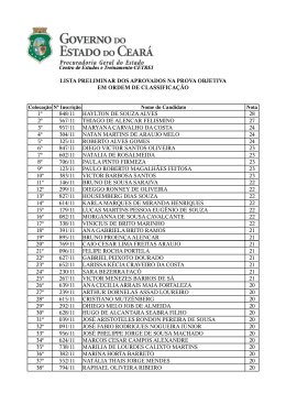 listagem preliminar dos aprovados na prova objetiva