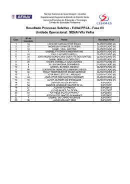 RESULTADO FASE 3 - Município de Vila Velha