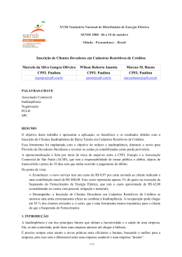 Inscri&ccedil;&atilde;o de Clientes Devedores em Cadastros Restritivos