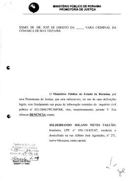 denúncia - MINISTÉRIO PÚBLICO DO ESTADO DE RORAIMA